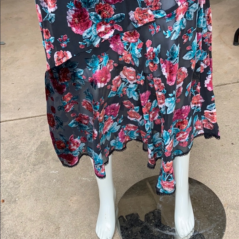 Vintage velvet silk Nanette Lepore belle floral dress gown $648 Y2K luxe - Picture 8 of 17